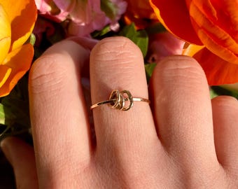 Handmade 9K Gold Fidget Ring, Hammered, Tactile Anti-Anxiety Jewelry