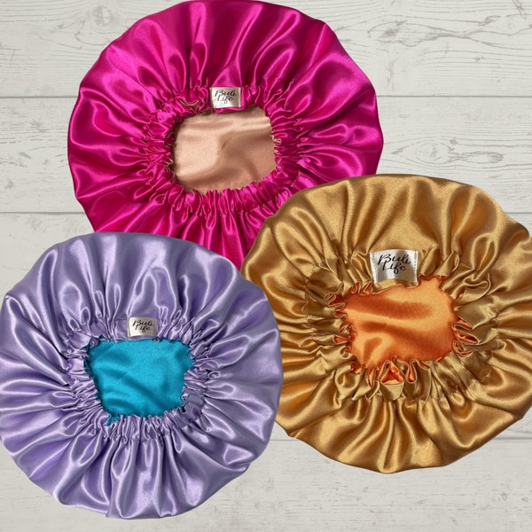 Custom Reversible Satin Bonnet