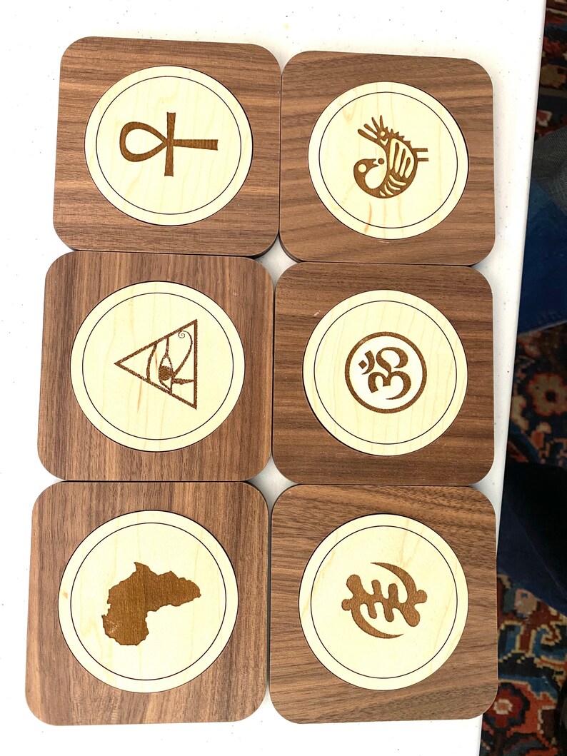 Iconic Symbols coasters.