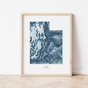 Utah Hydrological Map Poster (Blue)