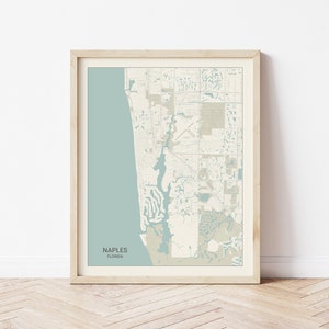 Naples Florida Map Print, Naples Travel Poster, Naples Map Gift