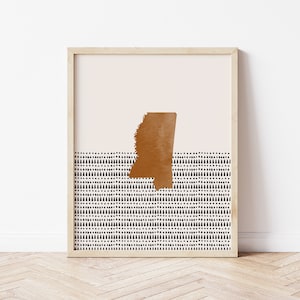 Mississippi Boho Wall Art Map