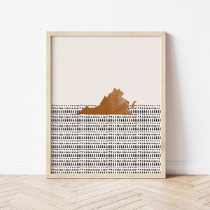 Virginia Boho Wall Art Map