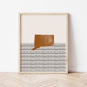 Connecticut Boho Wall Art Map