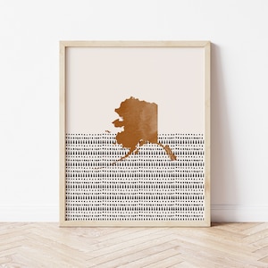 Alaska Boho Wall Art Map