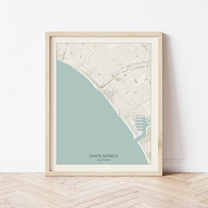 Personalized Santa Monica California Travel Map Gift