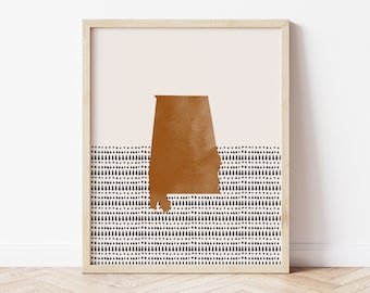 Alabama Boho Wall Art Map
