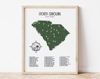 South Carolina State Parks Map Print