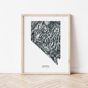 Nevada Hydrological Map Poster (Black)