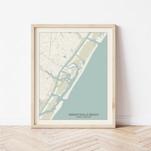 Wrightsville Beach North Carolina Map Print, Wrightsville Beach Travel Poster, Wrightsville Beach Map Gift