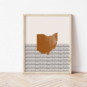 Ohio Boho Wall Art Map