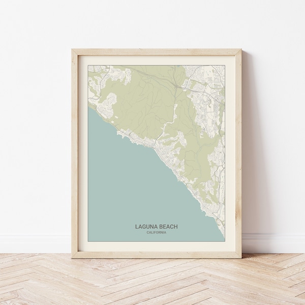 Laguna Beach Personalized Travel Map Gift, Laguna Beach California Map Print