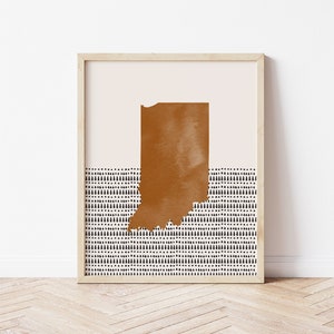 Indiana Boho Wall Art Map