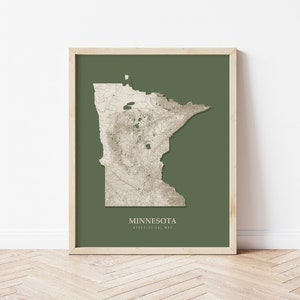 Minnesota Hydrological Map Poster (Green)