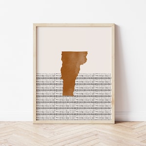 Vermont Boho Wall Art Map