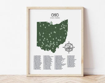 Ohio State Parks Map Print