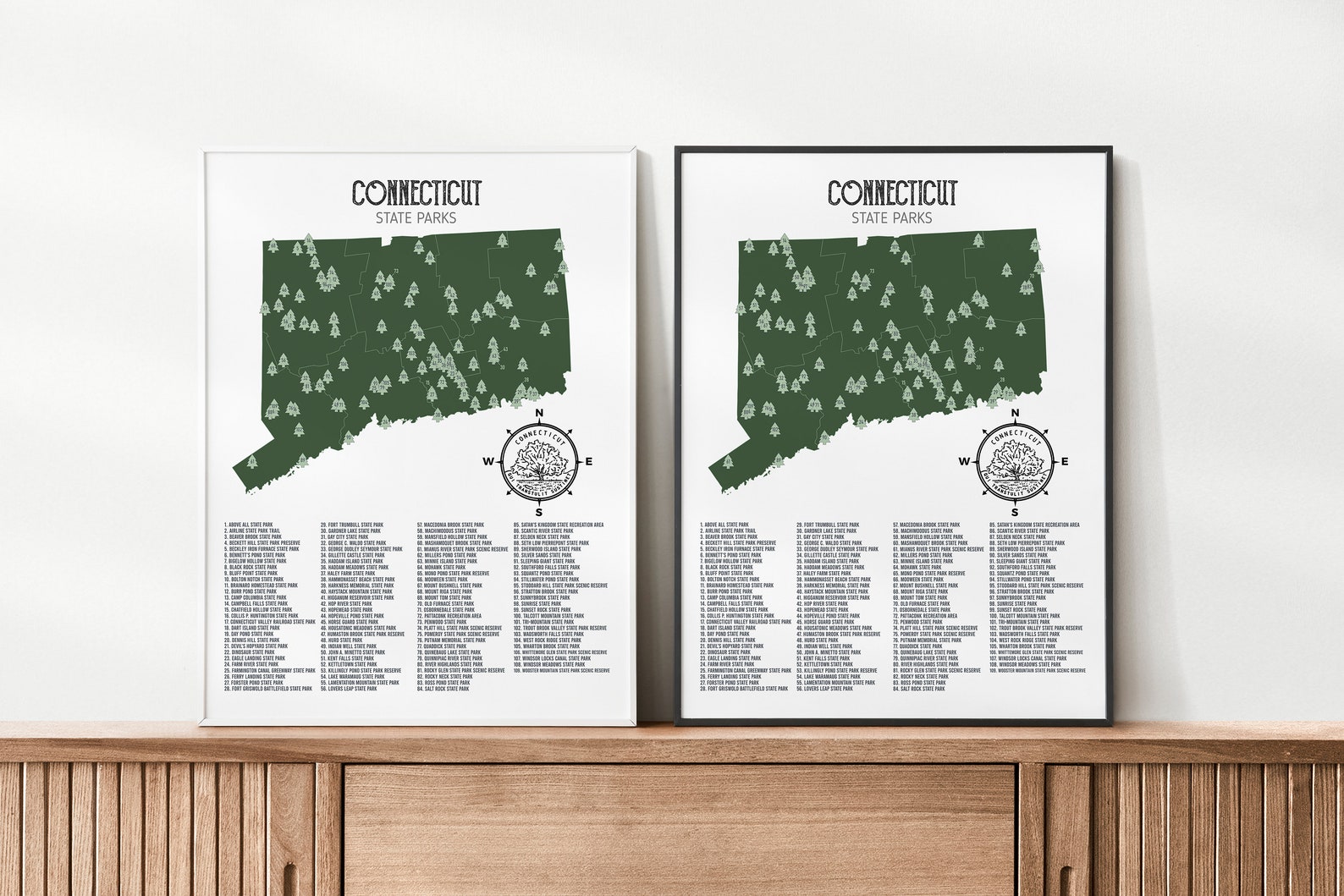 Connecticut State Park Map - Etsy