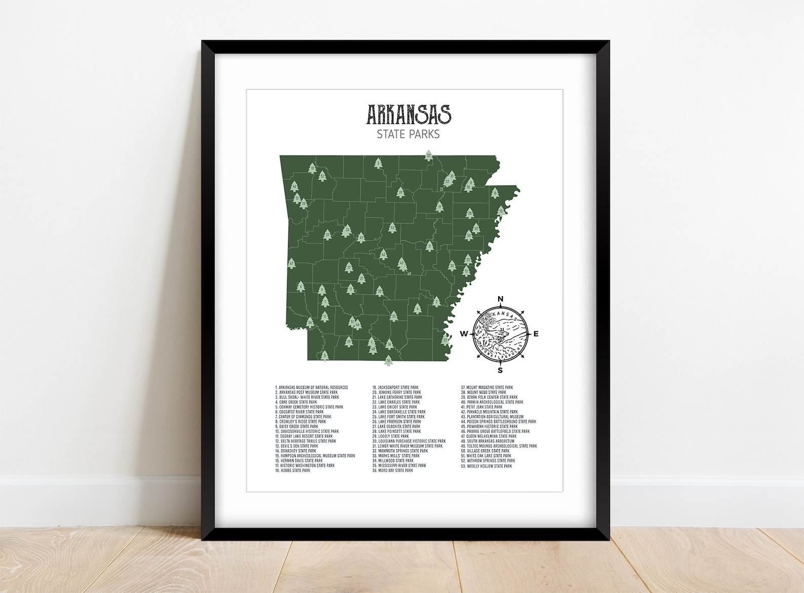 Arkansas State Parks Map Print - Etsy