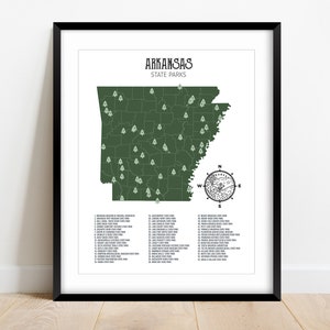Arkansas State Parks Map Print - Etsy