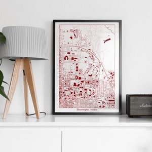 Bloomington IN Map Print, Indiana University Campus Map