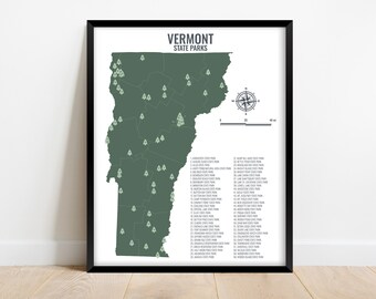 Vermont State Parks Map Vermont State Map | Etsy Vermont State Parks Map Vermont State Map | Etsy