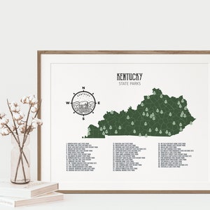 Kentucky State Parks Map, Family Adventure Map Gift - Etsy