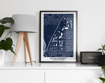 Butler University Map Gift, Indianapolis Map Print