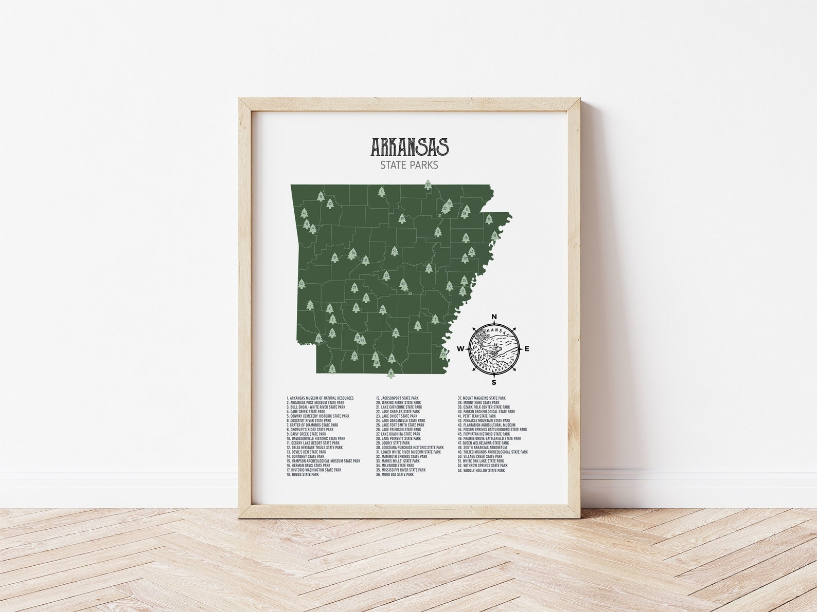 Arkansas State Parks Map Print - Etsy