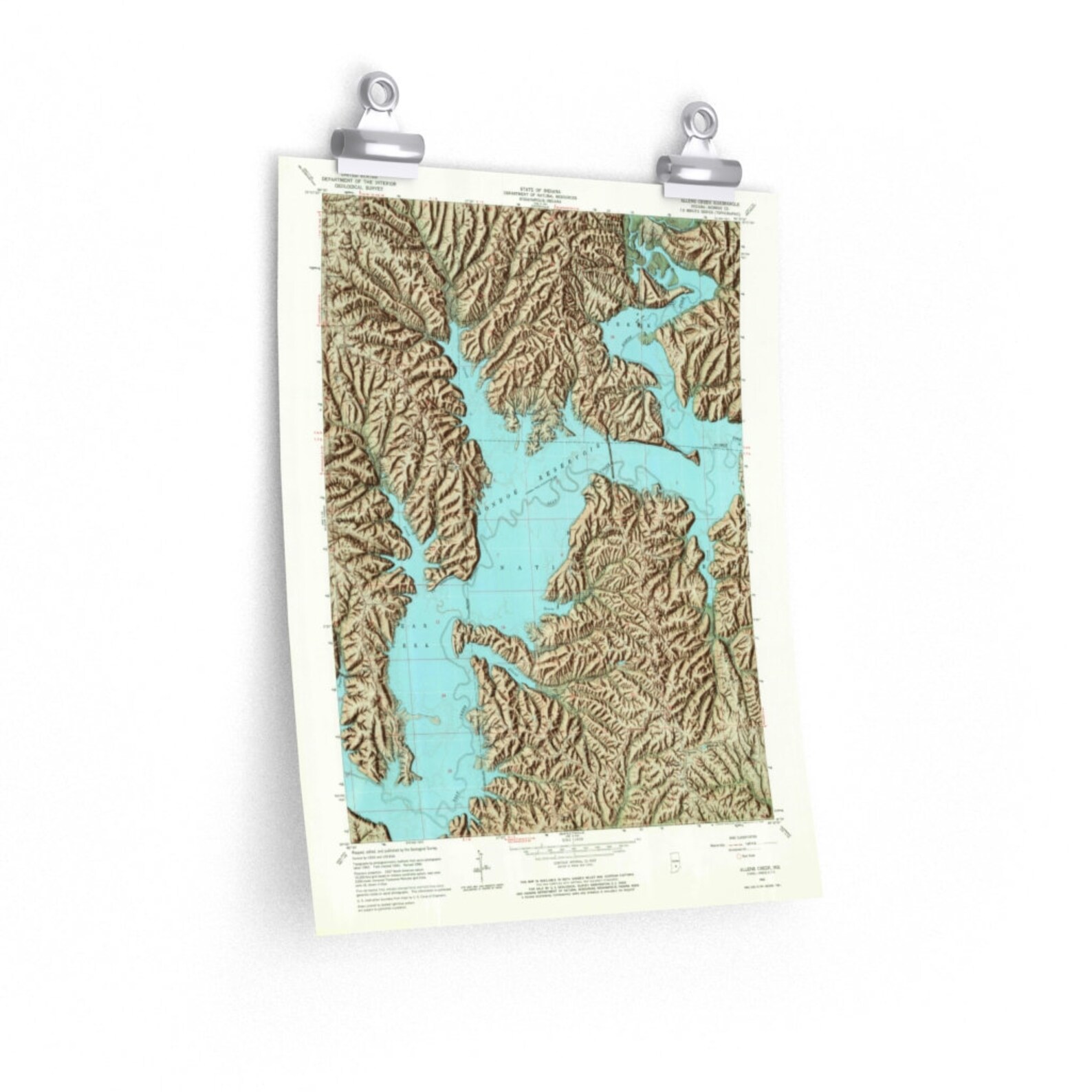 Lake Monroe Map Print 1966 USGS Topographic Map  Etsy