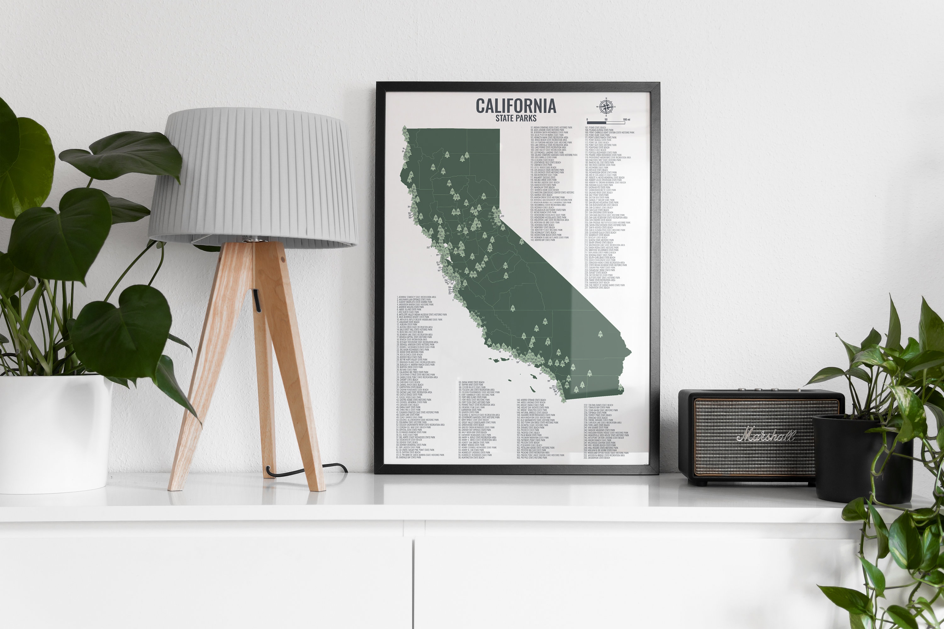 California State Park Map - Etsy