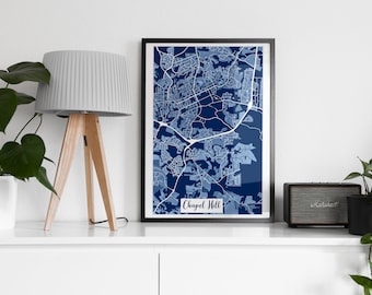 Chapel Hill North Carolina Map Print, University of North Carolina Gift at Chapel Hill Gift