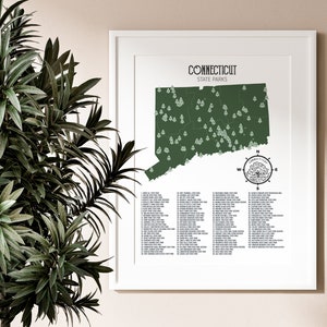 Connecticut State Park Map - Etsy