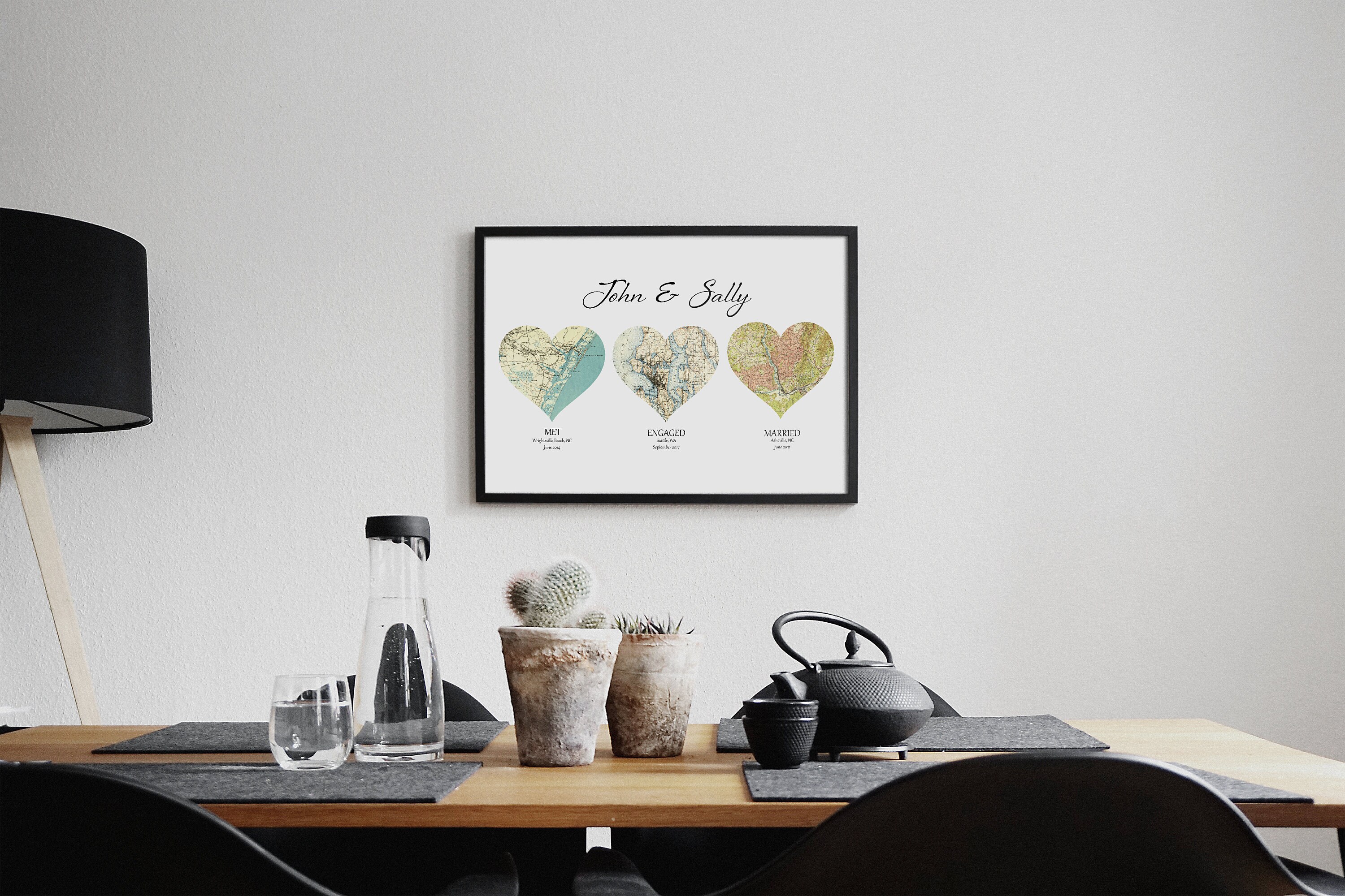 Wedding Map Gift Anniversary Map Gift | Etsy