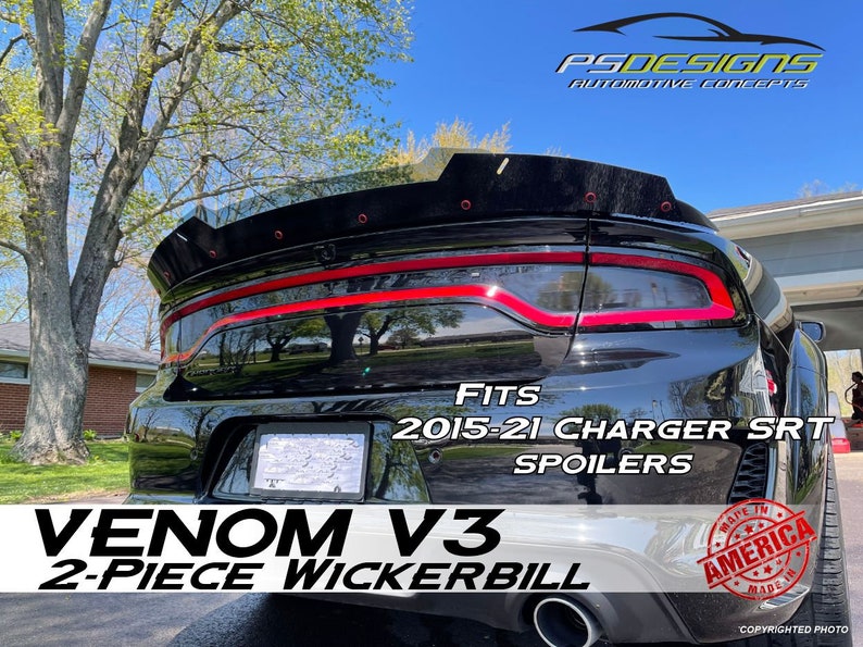 2 PC Psdesigns Venom V3 2015 Dodge Charger Rear Wicker Bill Etsy