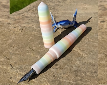 Pastel Tone Stripe Spreadbury Loft Bespoke Fountain Pen JoWo/Bock #6