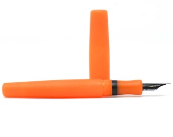 Orange 2 Satin Wiltshire Loft Bespoke Fountain Pen - Bock or JoWo #6 Nib, Gift Box