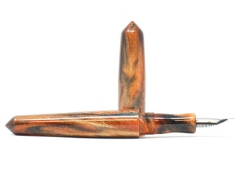 Antique Copper & Black Spreadbury Loft Bespoke Fountain Pen - Bock or JoWo #6 Nib, Gift Box