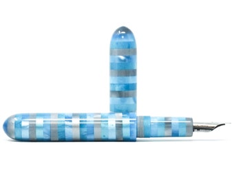 Blue Caterpillar Islay Loft Bespoke Fountain Pen - Bock or JoWo #6 Nib, Gift Box