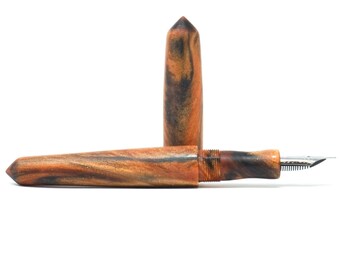 Antique Copper & Black Spreadbury Matte Loft Bespoke Fountain Pen - Bock or JoWo #6 Nib, Gift Box