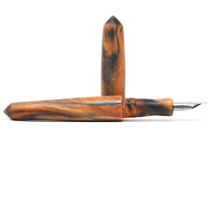 Pluma estilográfica a medida Loft mate Spreadbury de cobre antiguo y negro - Bock o JoWo #6 Nib, caja de regalo