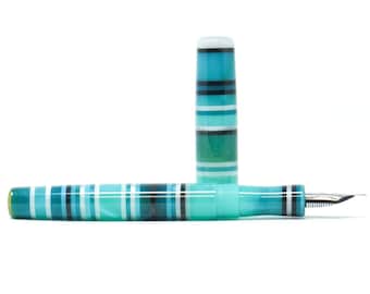 Teal Ocean Highworth Loft Bespoke Fountain Pen - Bock or JoWo #6 Nib, Gift Box
