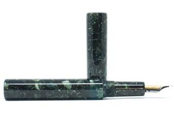 Conway Steward No 15 Pen in Green Marble With 14kt Gold Nib - Etsy