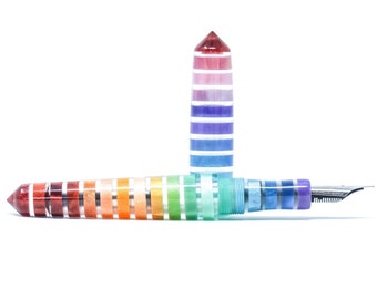 Jewel Tone Clear Rainbow Spreadbury Loft Bespoke Fountain Pen JoWo/Bock #6