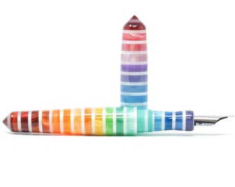 Jewel Tone White Loft Bespoke Fountain Pen - Bock or JoWo #6 Nib, Gift Box