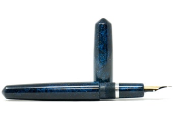 Enhanced Indigo & Blue Loft Bespoke Fountain Pen - Bock or JoWo #6 Nib, Gift Box