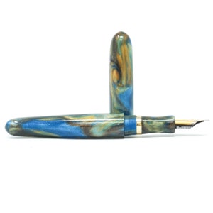 Golden Ocean 4 Canterbury Loft Penna stilografica su misura - Pennino Bock o JoWo n. 6, confezione regalo