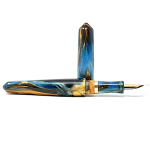 Golden Ocean 3 Wiltshire Loft Penna stilografica su misura - Pennino Bock o JoWo n. 6, confezione regalo