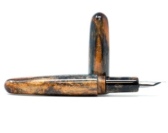 Antique Copper & Black XL Grand Canterbury Loft Bespoke Fountain Pen - Bock or JoWo #6 Nib, Gift Box