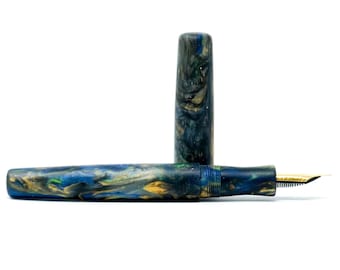 Dense Forest Wiltshire Loft Bespoke Fountain Pen - Bock or JoWo #6 Nib, Gift Box