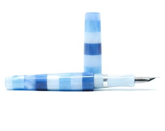 Atmosphere 2 Langley Loft Bespoke Striped Fountain Pen - Bock or JoWo #6 Nib, Gift Box